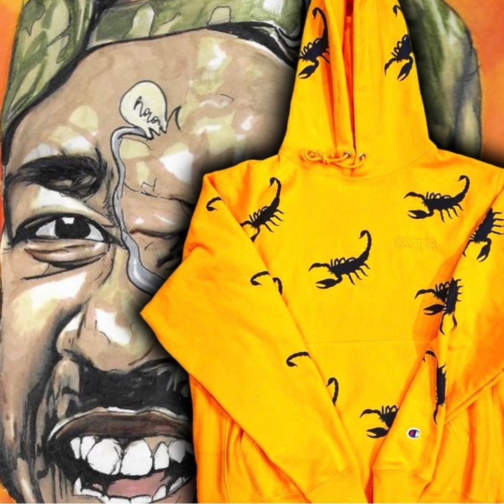 🆕 YeLLa n BLK SCoRPioN 🦂 LoGo GRiSeLDa HOoDy⚖️